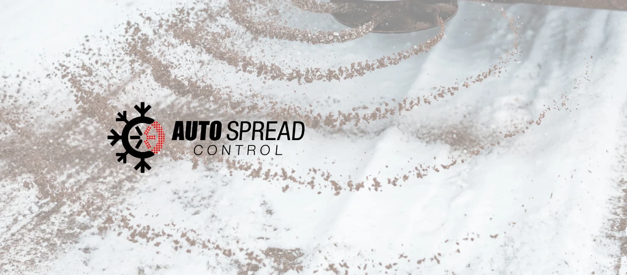 BOSS AutoSpread Control logo over salt being spread on pavement